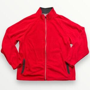 Starter Fleece Zip Up Sweater Men's XL Red